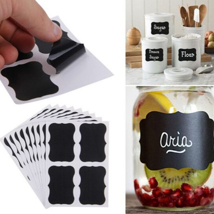 Mini Small Chalkboard Chalk Black Board Mason Jar Labels Stickers Tags