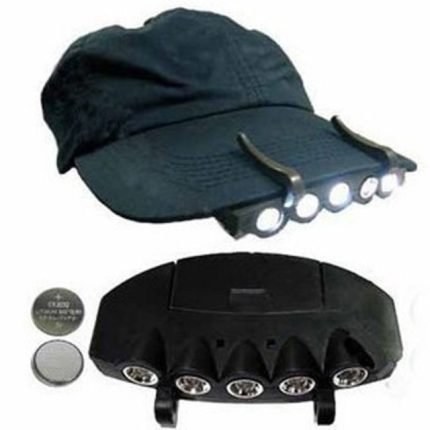 LED Cap Hat Brim Clip Lamp Head Light Headlight Headlamp Camping Hiking