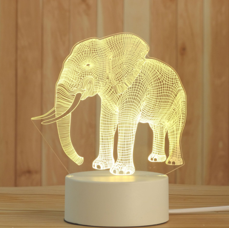 3D Night Lamp Three Color Ajustable USB Charge With Gift Box