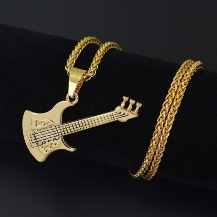 30inch Guitar Rock n Roll Pendent Necklace Fashion Jewelry Gift
