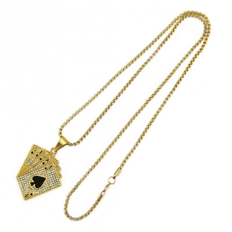 30inch Chain Poker Pendent, Necklace Fashion Gift Hip Hop