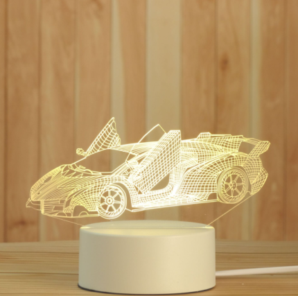 3D Night Lamp Three Color Ajustable USB Charge With Gift Box